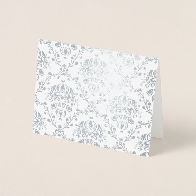 Silver Damask Foil Card (Front)