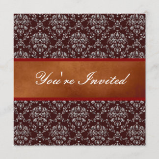 Silver Damask Invitation