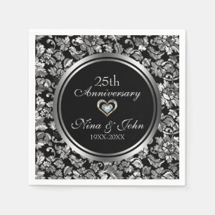 Silver Damask Napkins