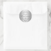 Silver Damask Pearl Quinceanera Sticker (Bag)
