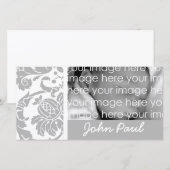 Silver Damask Photo Card (Front/Back)