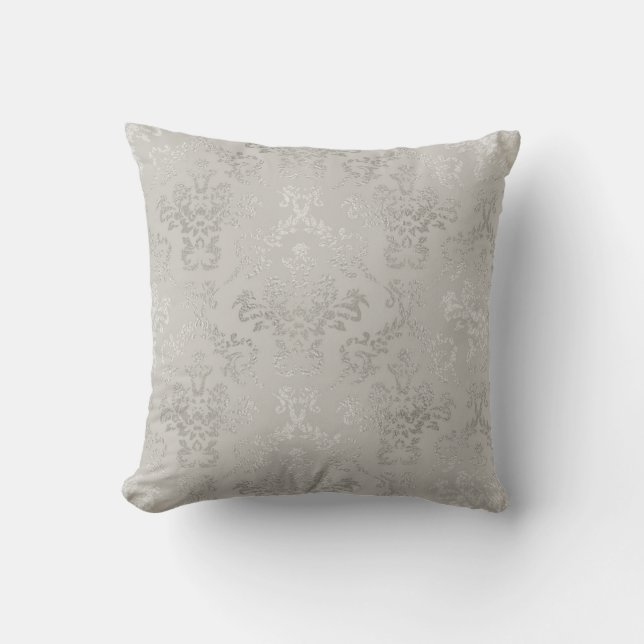 Silver damask pillow (Front)