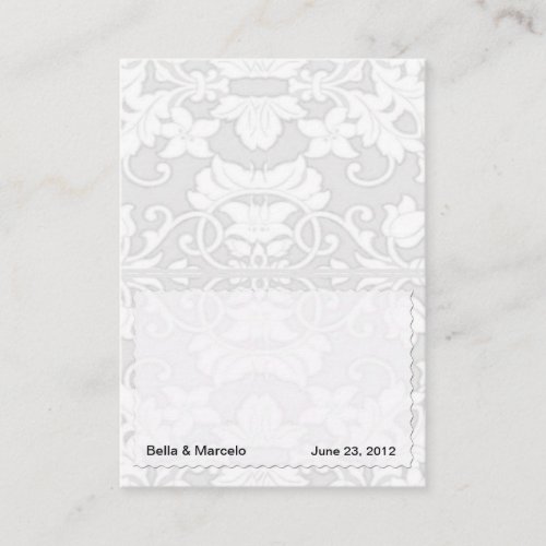 Silver Damask Place Cards Business Cards