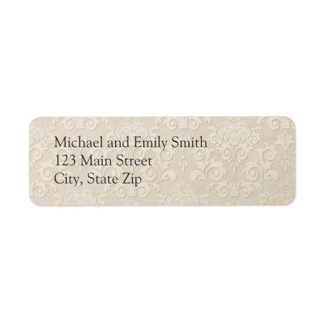 Silver Damask Return Address Labels (Front)