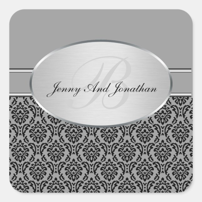 Silver Damask Stickers (Front)