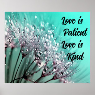 Silver Dandelion Love Quote Poster