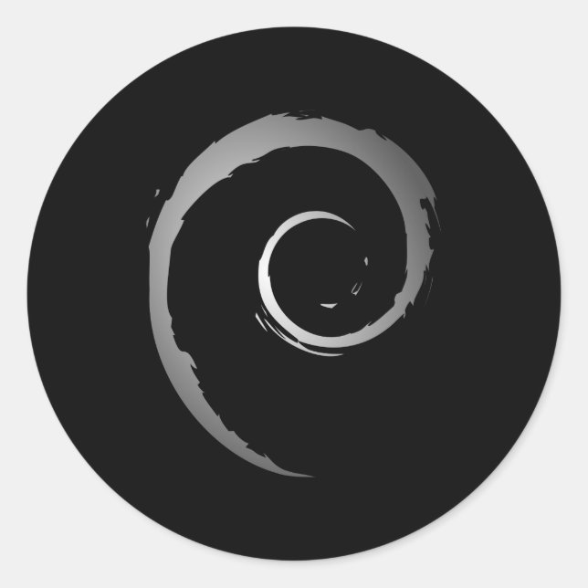 Silver Debian Linux Logo Sticker (Front)