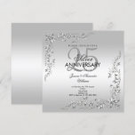Silver Decoration 25th Wedding Anniversary Invitation