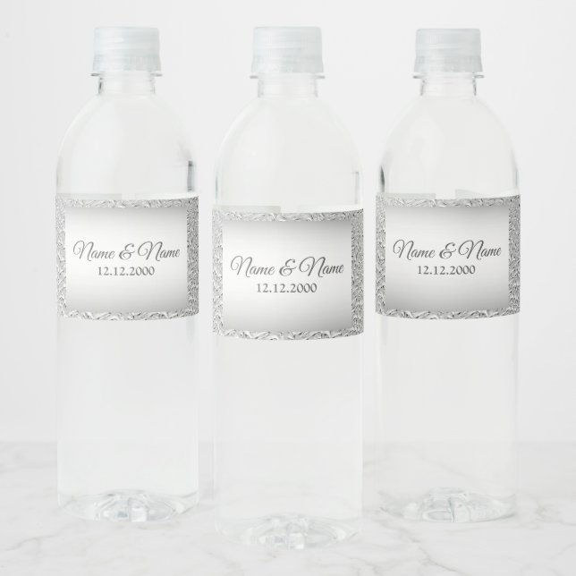 Silver Decorative Water Bottle Label (Bottles)