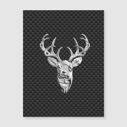 Silver Deer Buck on Carbon Fiber Style Print (Front)