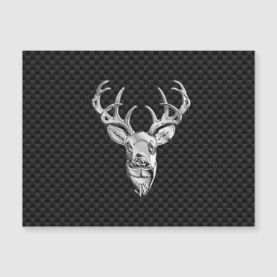 Silver Deer Buck on Carbon Fiber Style Print