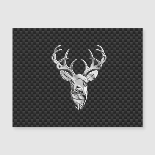 Silver Deer Buck on Carbon Fiber Style Print (Front)