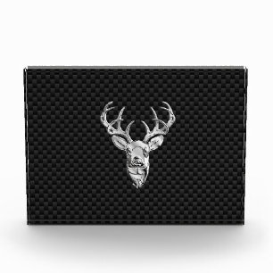 Silver Deer Design on Carbon Fiber Style Print Award
