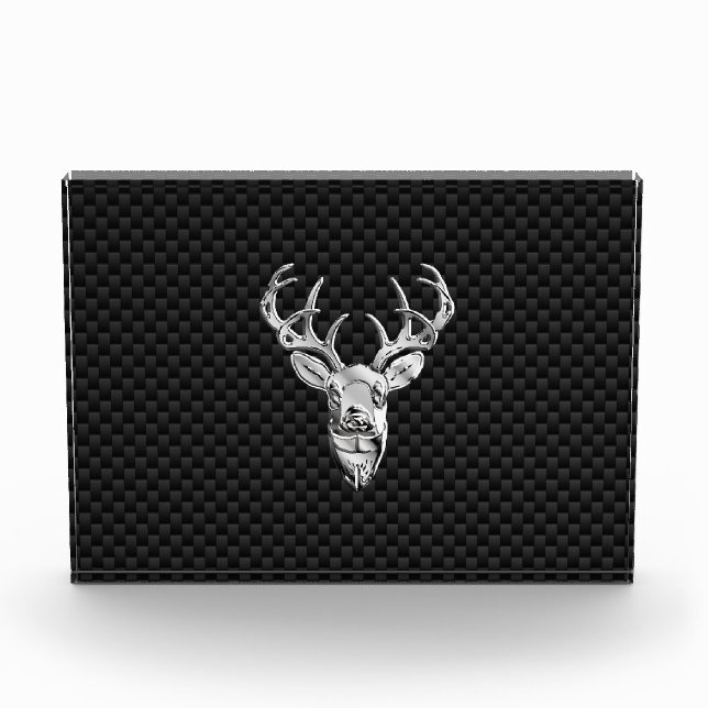 Silver Deer Design on Carbon Fiber Style Print Award (Front)