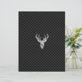 Silver Deer Face on Carbon Fiber Style Print (Standing Front)