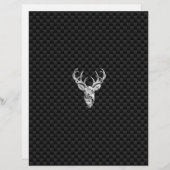 Silver Deer Face on Carbon Fiber Style Print (Front/Back)