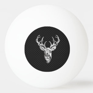 Silver Deer Head in Carbon Fiber Style Ping Pong Ball
