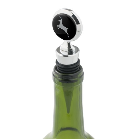 Silver Deer Monogram Wine Stopper (Angled)