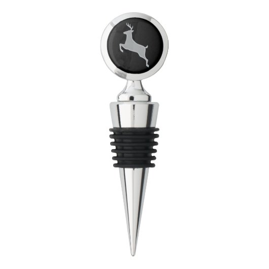 Silver Deer Monogram Wine Stopper (Front)