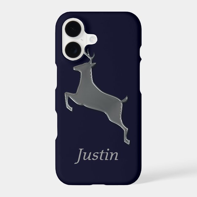 Silver Deer Personalized Iphone Case (Back)