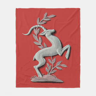 silver deer print fleece blanket