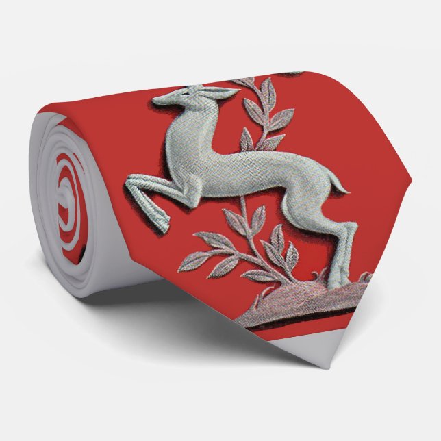 silver deer print neck tie (Rolled)