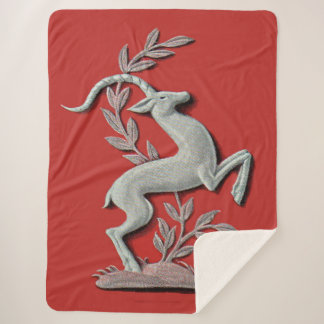 silver deer print sherpa blanket