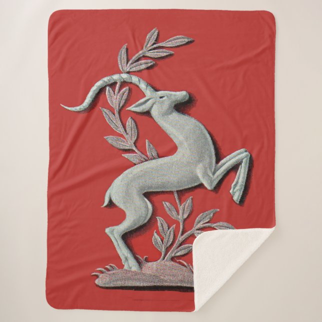 silver deer print sherpa blanket (Front)
