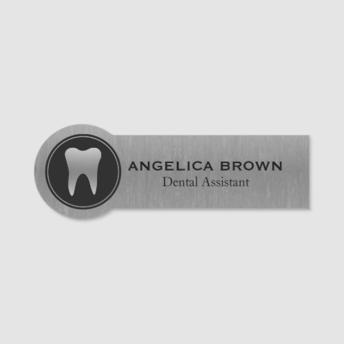 Silver Dental Assistant Name Tag