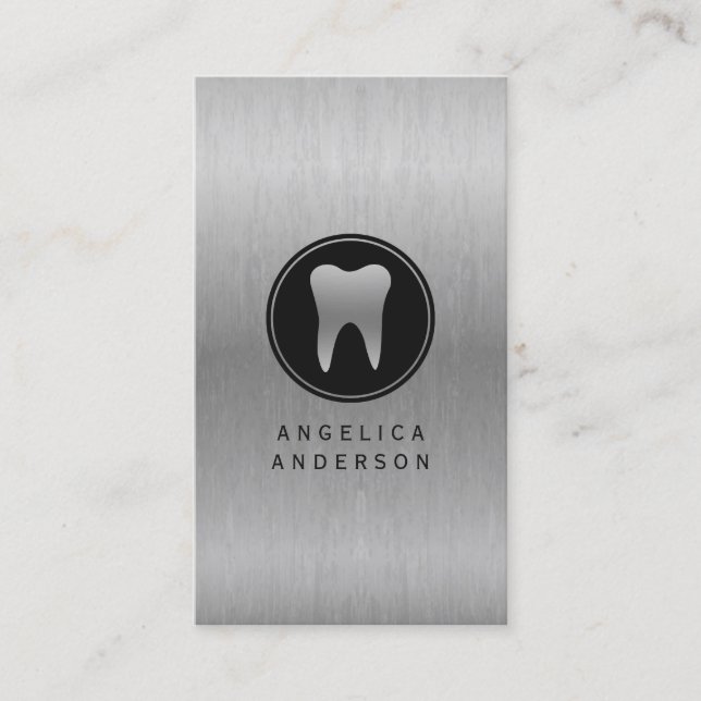 Silver Dental Business Card (Front)