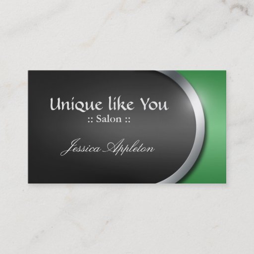 Customizable Silver-Design Curve - Green Appointment Cards Business Card Template