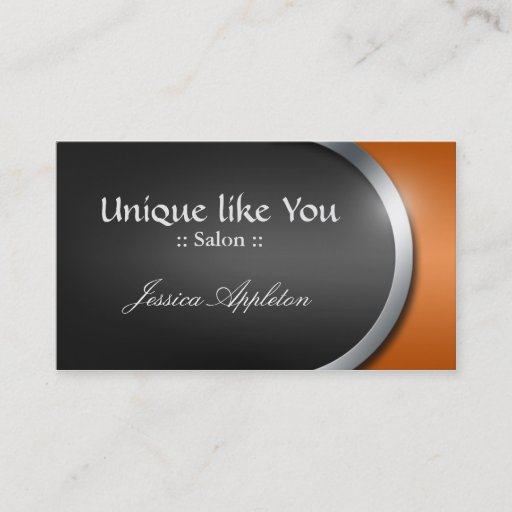Customizable Silver-Design Curve - Orange Appointment Cards Business Card Templates