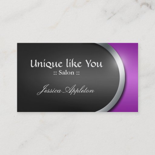 Customizable Silver-Design Curve - Purple Appointment Cards Business Card Templates