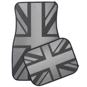 Silver Design Union Jack British Flag Car Floor Mat