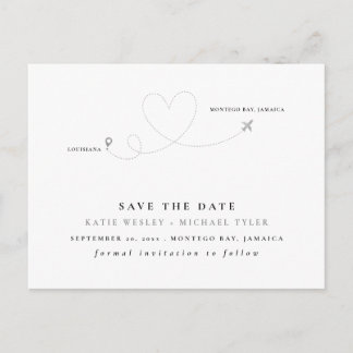 Silver Destination Wedding Save the Date Announcement Postcard