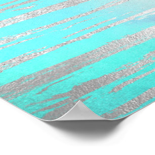 Silver Detail Unicorn Rainbow Horizontal Art Poster