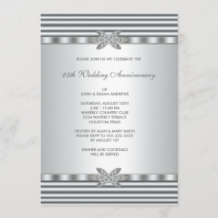 Silver Diamond 25th Anniversary Party Invitation