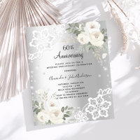 Silver diamond 60th wedding anniversary invitation