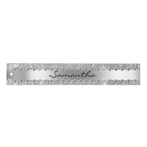 Silver Diamond Glitter Bling Girly Light  Ruler