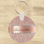 Silver Diamond Glitter Bling Metallic Monogram Key Keychain<br><div class="desc">This design was created though digital art. It may be personalized in the area provided by changing the photo and/or text. Or it can be customized by choosing the click to customize further option and delete or change the color the background, add text, change the text color or style, or...</div>