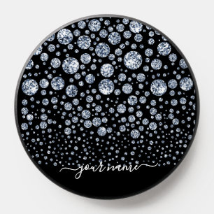 Silver Diamond Glitter Bling rhinestone PopSocket