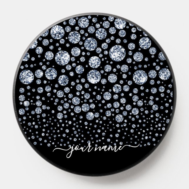 Silver Diamond Glitter Bling rhinestone PopSocket (Popsocket)