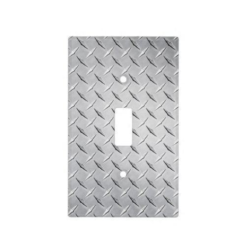 Silver Diamond Plate Light Switch Cover