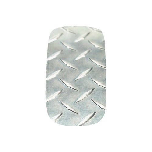 Silver Diamond Plate on nail decals