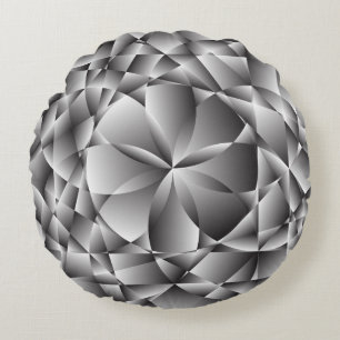 Silver Diamond Round Pillow