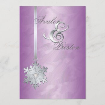 Silver Diamond Snowflake Pink Foil Invitation by TheInspiredEdge at Zazzle