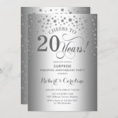 Silver Diamond Surprise 20th Anniversary Party Invitation (Front/Back)