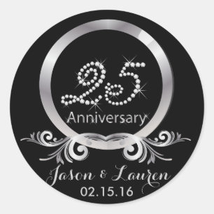 Silver Diamonds 25th Anniversary Stickers
