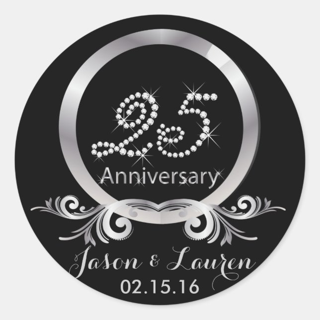 Silver Diamonds 25th Anniversary Stickers (Front)