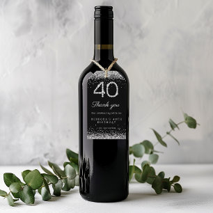 Silver Diamonds 40th Birthday Party Thank you Gift Tags